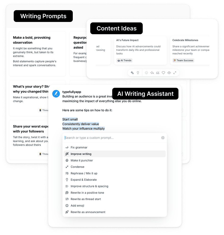 Content ideas and AI writing